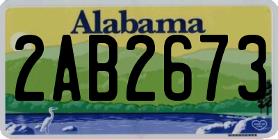AL license plate 2AB2673