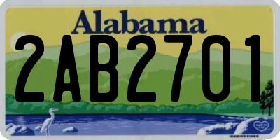 AL license plate 2AB2701