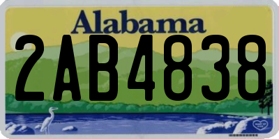 AL license plate 2AB4838