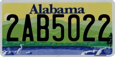 AL license plate 2AB5022