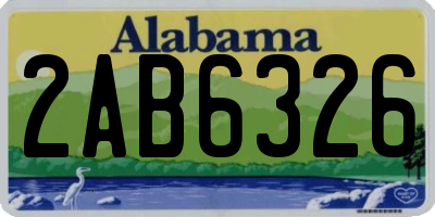 AL license plate 2AB6326