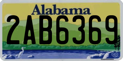 AL license plate 2AB6369