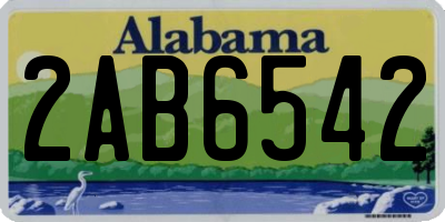 AL license plate 2AB6542