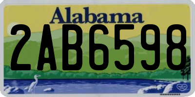 AL license plate 2AB6598