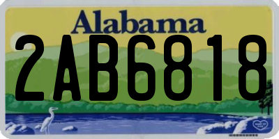 AL license plate 2AB6818