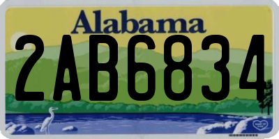 AL license plate 2AB6834