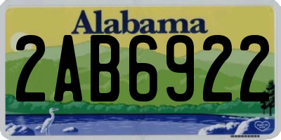 AL license plate 2AB6922