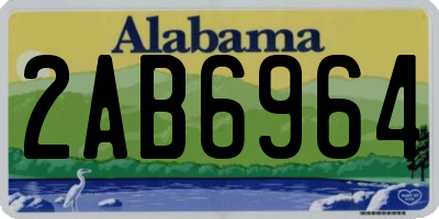 AL license plate 2AB6964