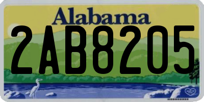 AL license plate 2AB8205