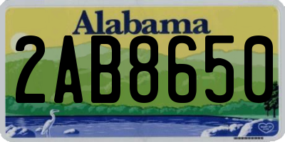 AL license plate 2AB8650
