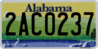 AL license plate 2AC0237