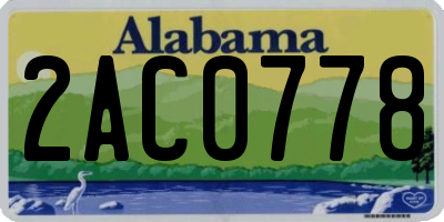 AL license plate 2AC0778