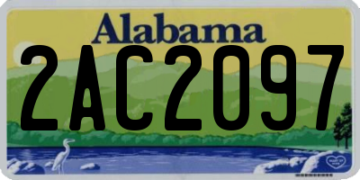 AL license plate 2AC2097