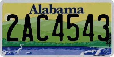 AL license plate 2AC4543