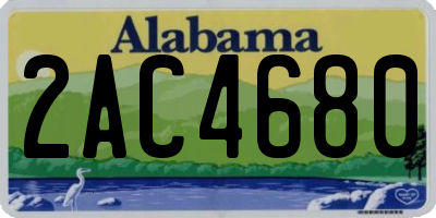 AL license plate 2AC4680