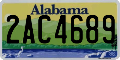 AL license plate 2AC4689