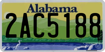 AL license plate 2AC5188