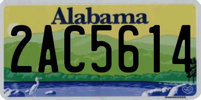 AL license plate 2AC5614