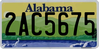 AL license plate 2AC5675