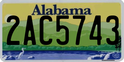 AL license plate 2AC5743