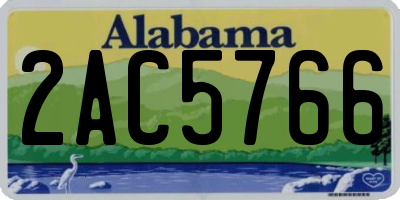 AL license plate 2AC5766