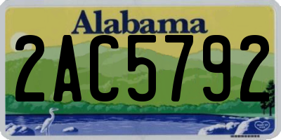AL license plate 2AC5792