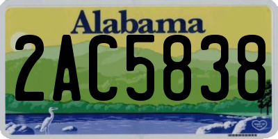 AL license plate 2AC5838
