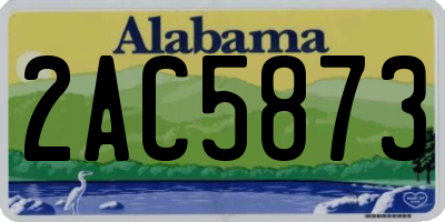 AL license plate 2AC5873