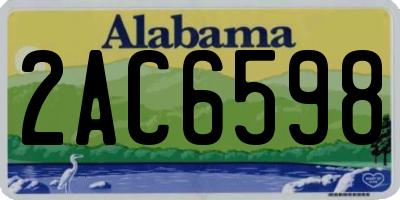 AL license plate 2AC6598