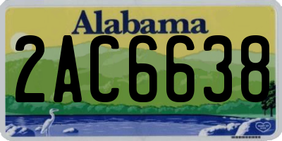 AL license plate 2AC6638