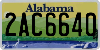 AL license plate 2AC6640