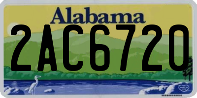 AL license plate 2AC6720