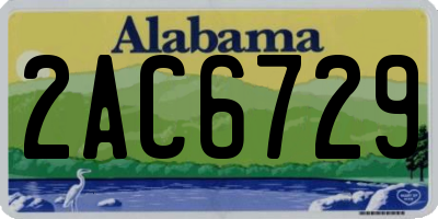 AL license plate 2AC6729