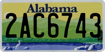 AL license plate 2AC6743