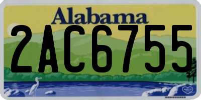 AL license plate 2AC6755