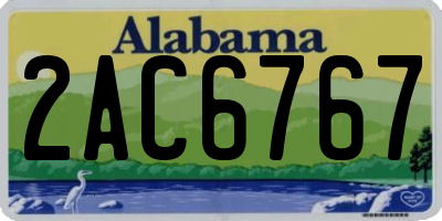 AL license plate 2AC6767