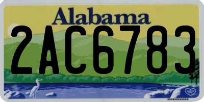 AL license plate 2AC6783