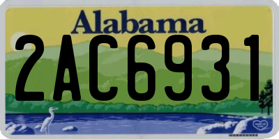 AL license plate 2AC6931