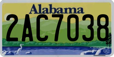AL license plate 2AC7038