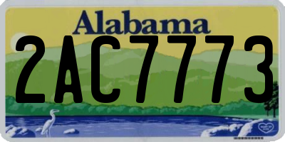 AL license plate 2AC7773