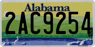 AL license plate 2AC9254