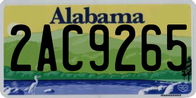 AL license plate 2AC9265
