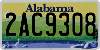 AL license plate 2AC9308