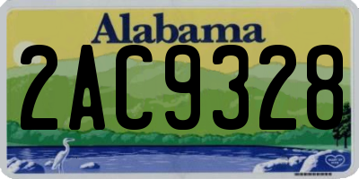AL license plate 2AC9328