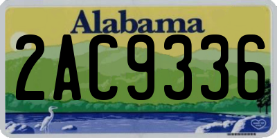 AL license plate 2AC9336