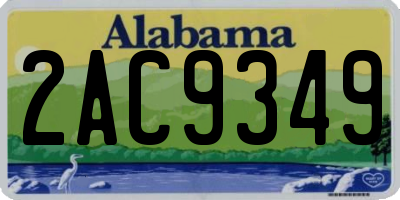 AL license plate 2AC9349