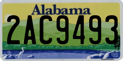 AL license plate 2AC9493