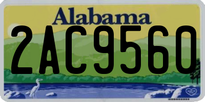 AL license plate 2AC9560