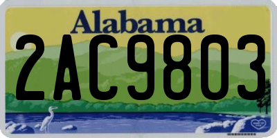 AL license plate 2AC9803