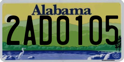 AL license plate 2AD0105